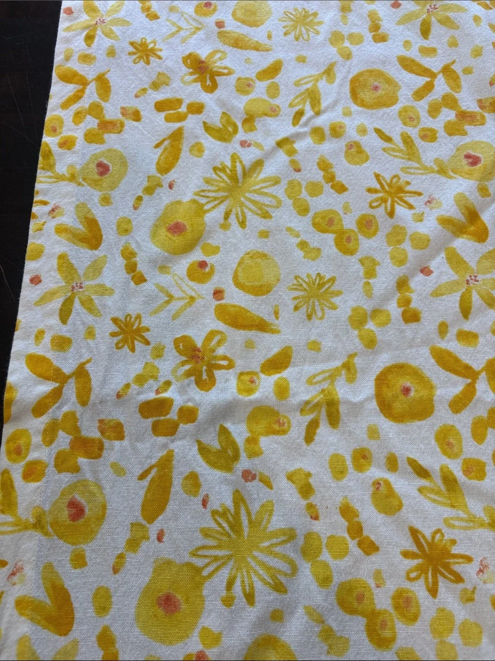 Sur La Table Yellow Floral Table Runner